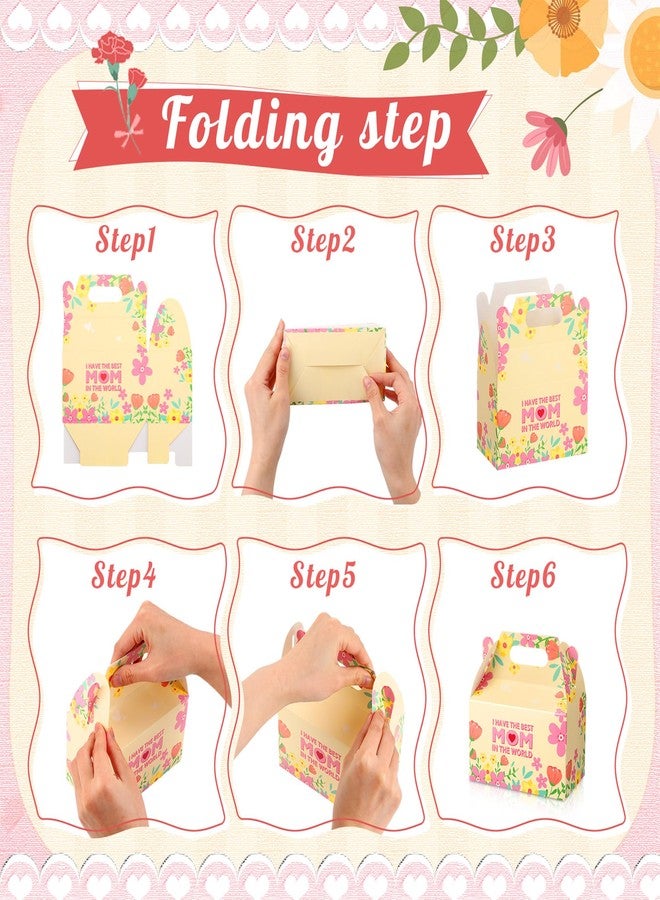 Sinload 24 Pcs Mother's Day Floral Favor Boxes Best Mom Party Favor Gift Boxes Pink Treat Boxes for Mother's Day Birthday Party Supplies Decorations Candy Candle, 6 Designs, 5.91 x 3.15 x 3.54'' - Image 3